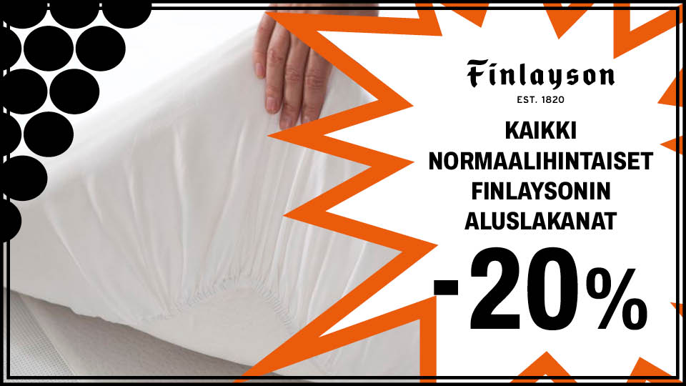 Kaikki normaalihintaiset Finlayson aluslakanat -20 %