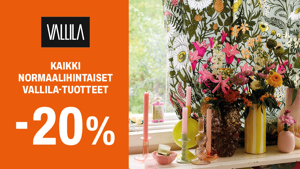 Kaikki normaalihintaiset Vallila-tuotteet -20 %
